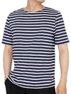 Levant Modern Striped Short Sleeve T-Shirt Navy Neige - SAINT JAMES - BALAAN 3