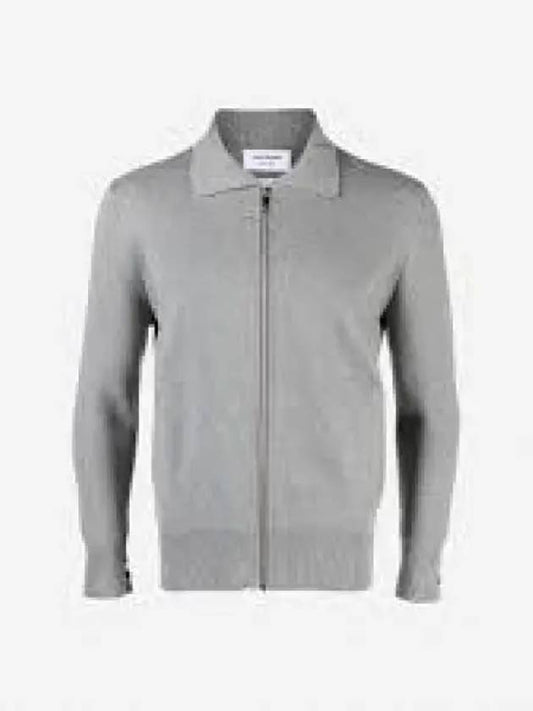 Textured Striped Cotton Bomber Jacket Grey - THOM BROWNE - BALAAN 2