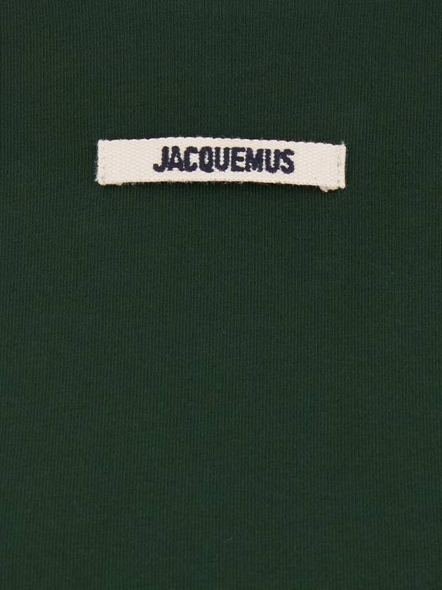 'Le T-Shirt Gros Grain' Green Crewneck T-Shirt With Logo Patch On The Front In Cotton Woman - JACQUEMUS - BALAAN 3