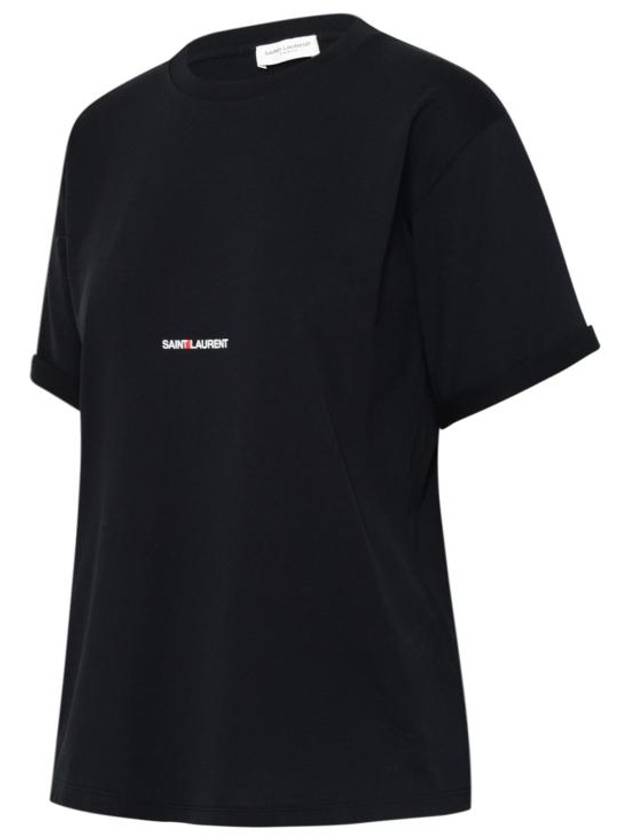 Rive Gauche Short Sleeve T-Shirt Black - SAINT LAURENT - BALAAN 3