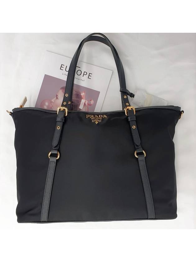 Gold Hardware Milan Logo Tote Bag Black - PRADA - BALAAN 3