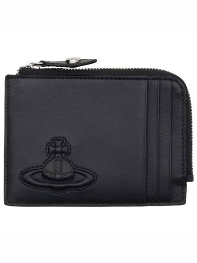 ORB Logo Zipper Card Wallet Black - VIVIENNE WESTWOOD - BALAAN 2