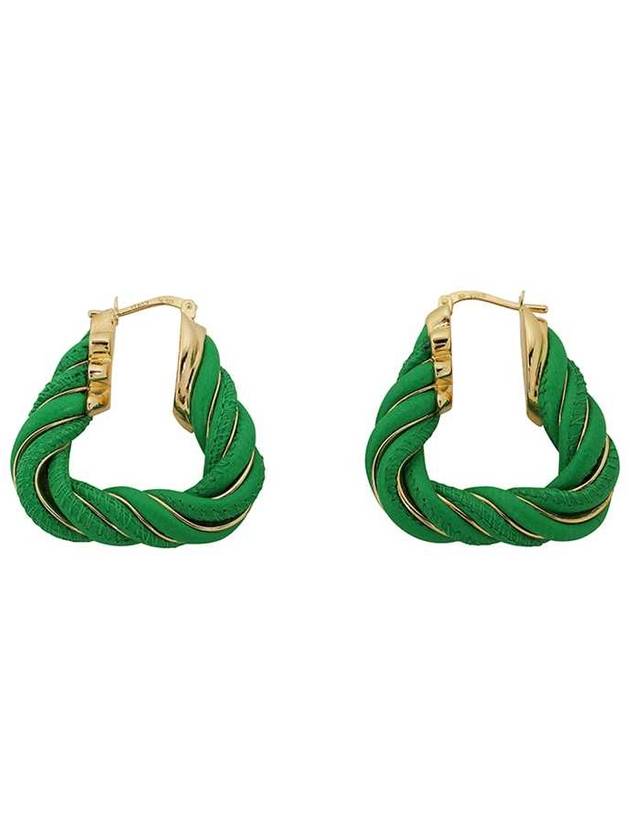 Twisted Triangle Hoop Earrings Green - BOTTEGA VENETA - BALAAN 2