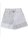 Gingham Check Double Face Poplin Shorts Medium Grey - THOM BROWNE - BALAAN 3