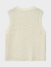 Textured Layered V-Neck Vest Ivory - NOIRER - BALAAN 4