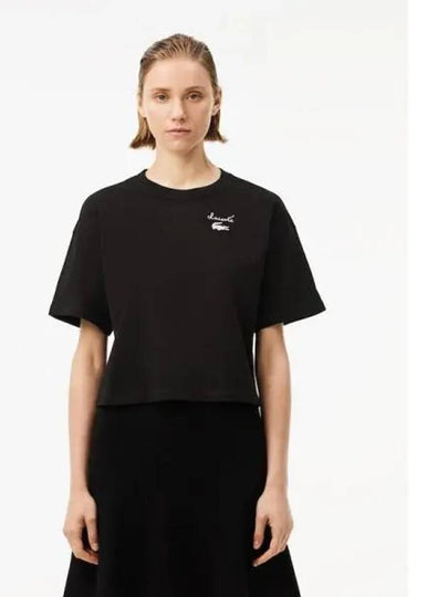 Cotton Logo Print Black - LACOSTE - BALAAN 2