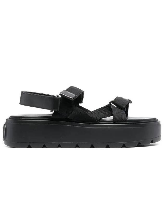 Leather Unique Strap Sandals Black - VALENTINO - BALAAN 4