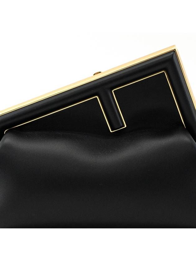 First Midi Leather Shoulder Bag Black - FENDI - BALAAN 7