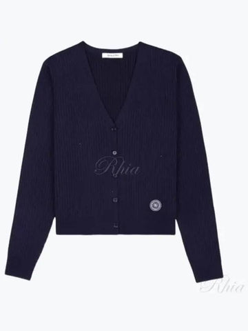 SRHWC ribbed cardigan navy CAAW232NA rib - SPORTY & RICH - BALAAN 1