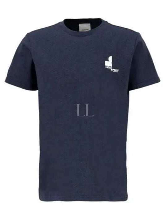 Zafferh Mini Logo Cotton Short Sleeve T-Shirt Navy - ISABEL MARANT - BALAAN 2