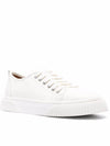 Lace Up Logo Leather Low Top Sneakers White - AMI - BALAAN 3