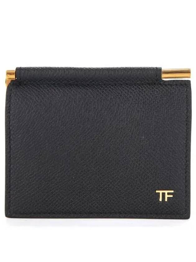 Gold Logo Money Clip Card Wallet Black - TOM FORD - BALAAN 3