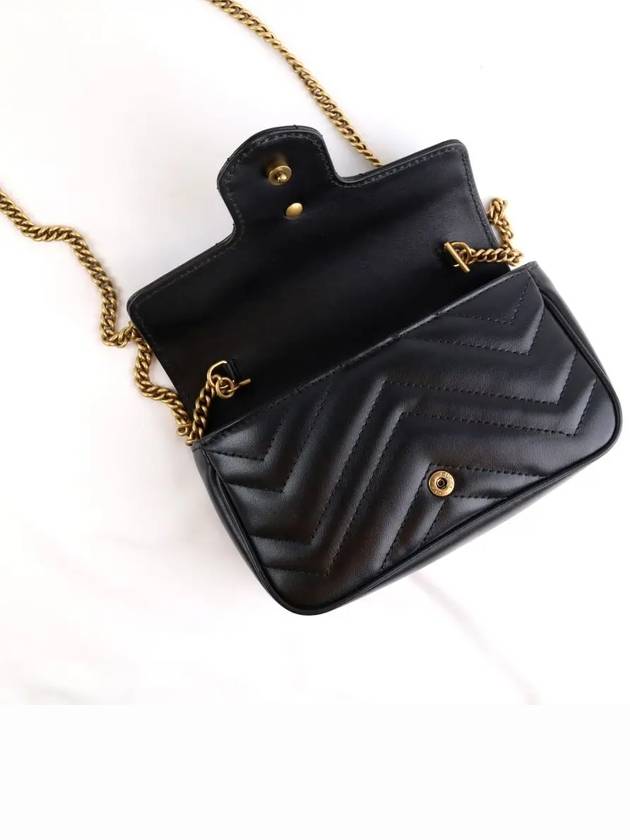 GG Marmont Matelasse Leather Super Mini Bag Black - GUCCI - BALAAN 5