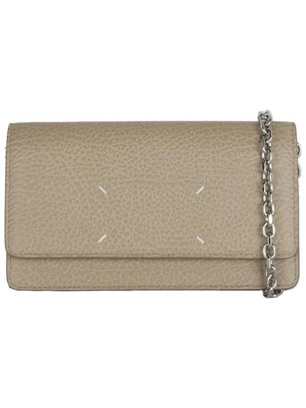 Stitched Chain Leather Cross Bag Beige - MAISON MARGIELA - BALAAN 1