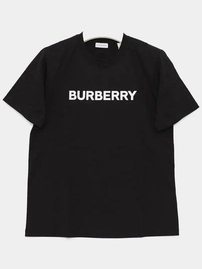 Logo Print Crew Neck Cotton Short Sleeve T-Shirt Black - BURBERRY - BALAAN 2