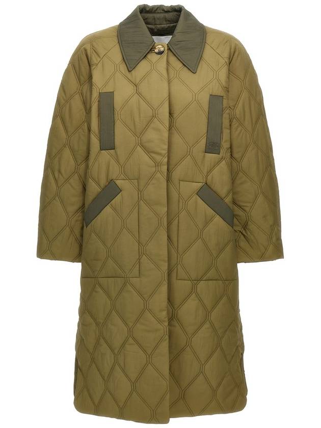 Ganni 'Quilt Raglan' Long Down Jacket - GANNI - BALAAN 1