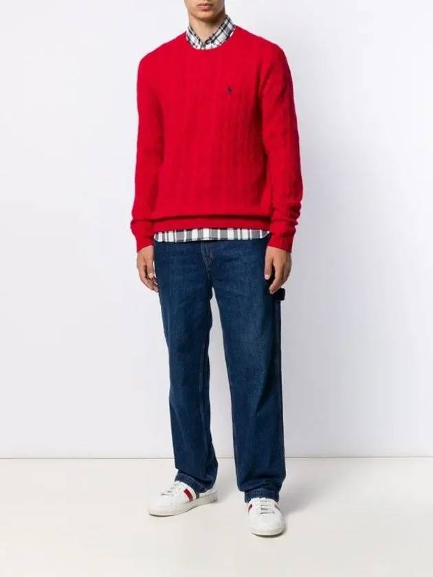 Embroidery Logo Pony Knit Top Red - POLO RALPH LAUREN - BALAAN 4