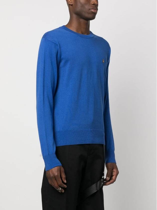 ORB Embroidered Crew Neck Knit Top Blue - VIVIENNE WESTWOOD - BALAAN 4