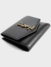 Uptown Compact Leather Wallet Black - SAINT LAURENT - BALAAN 3