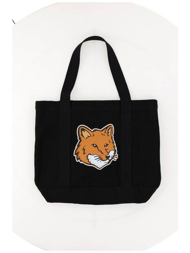 Fox Head Print Tote Bag Black - MAISON KITSUNE - BALAAN 2