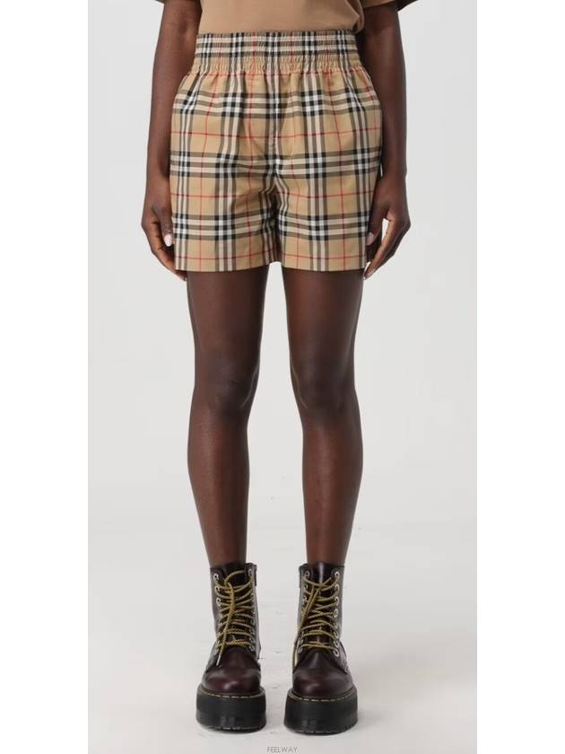 Banding Check Cotton Shorts Beige - BURBERRY - BALAAN 3