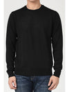 Men's Logo Crew Neck Knit Top Black - EMPORIO ARMANI - BALAAN 2