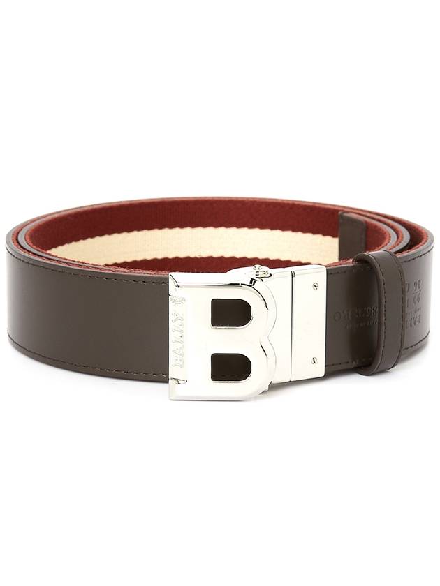 Men's B Buckle Reversible Belt Red White - BALLY - BALAAN 3