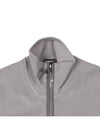 leather trim wool zip-up jacket gray - TOM FORD - BALAAN 3