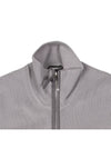 leather trim wool zip-up jacket gray - TOM FORD - BALAAN.