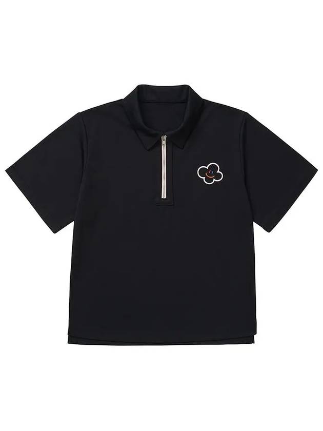 Hello Lala Zip-Up Polo Shirt Black - LALA SMILE - BALAAN 8