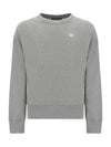 Face Logo Patch Cotton Sweatshirt Grey - ACNE STUDIOS - BALAAN 2