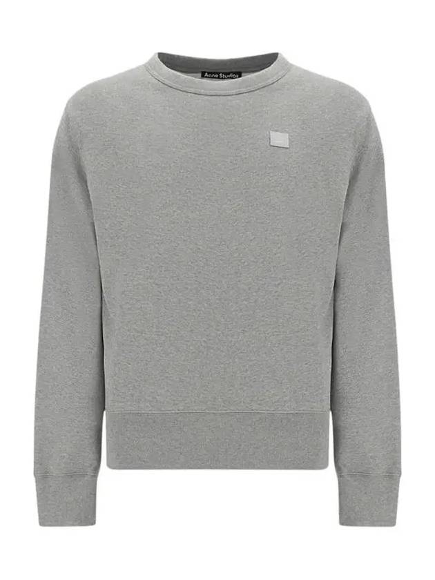 Face Logo Patch Cotton Sweatshirt Grey - ACNE STUDIOS - BALAAN 2