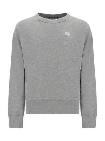 Face Logo Patch Cotton Sweatshirt Grey - ACNE STUDIOS - BALAAN 2