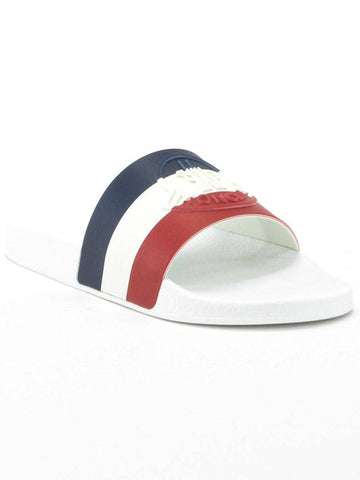 Men s Basil Slippers Slides EU Size White 4C7000001A49 002 - MONCLER - BALAAN 1