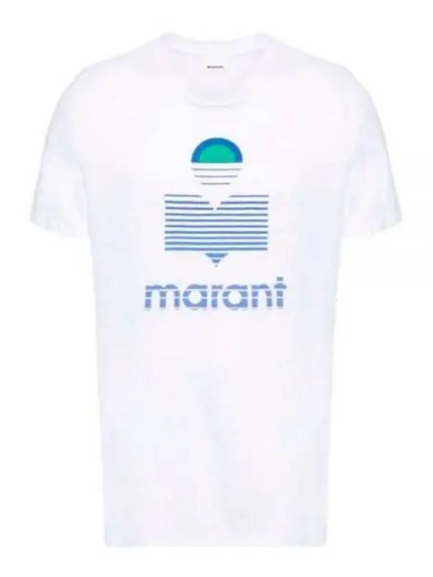 Karman Logo Linen Short Sleeve T-Shirt White - ISABEL MARANT - BALAAN 2