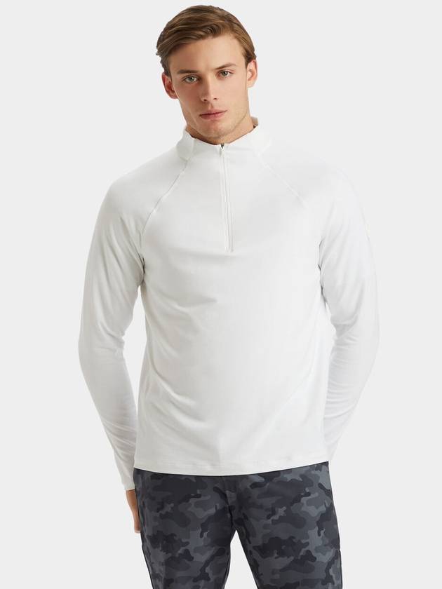 Men's Luxe Quarter Half Zip Layer Long Sleeve T-Shirt White - G/FORE - BALAAN 3