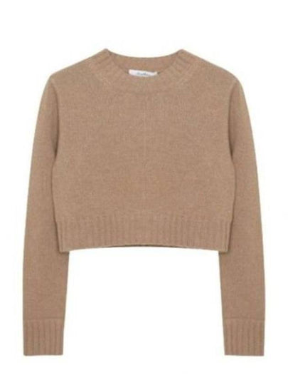 Kaya Crop Cashmere Knit Top Sand - MAX MARA - BALAAN 2