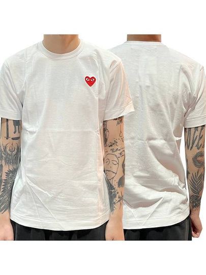 Play Red Heart Waffen Short Sleeve T-Shirt White P1 T108 2 - COMME DES GARCONS - BALAAN 2