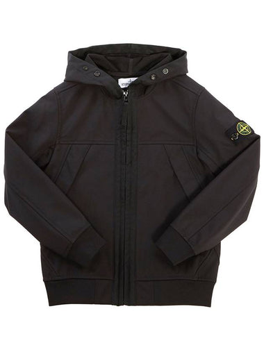 Kids Wappen Patch Hooded Zip-Up Jacket Black - STONE ISLAND - BALAAN 1