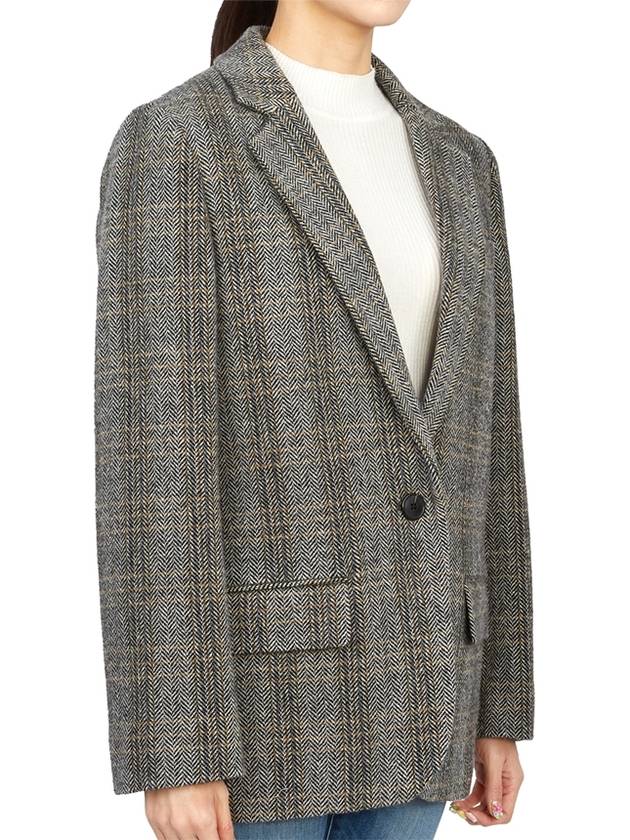 Charlyne Single Breasted Wool Blazer Jacket Grey - ISABEL MARANT - BALAAN 4