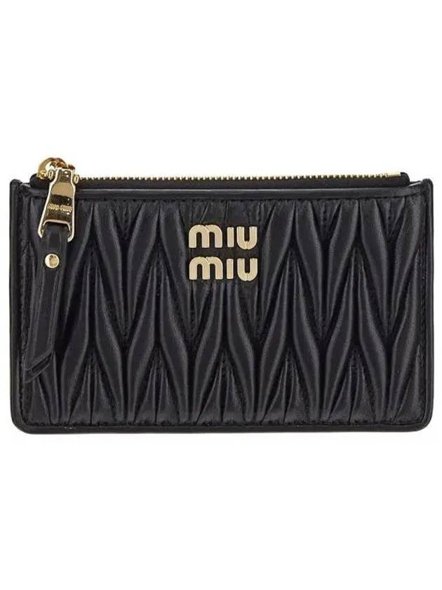 Matelasse Leather Card Wallet Black - MIU MIU - BALAAN 2