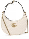 GG Marmont Half Moon Mini Bag White - GUCCI - BALAAN 2