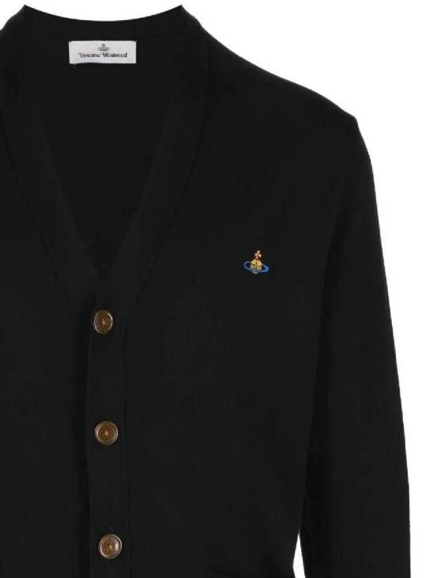 ORB Logo V-Neck Cardigan Black - VIVIENNE WESTWOOD - BALAAN 3