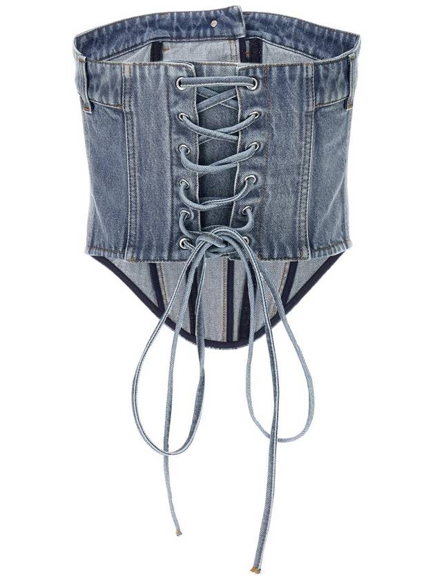 Button Up Nose Denim Corset Top WE64TO100N - VETEMENTS - BALAAN 3