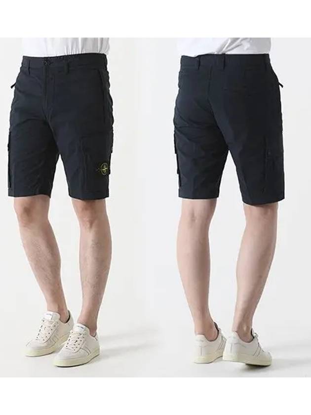 L1110 Slim Fit Bermuda Cargo Shorts Navy - STONE ISLAND - BALAAN 2