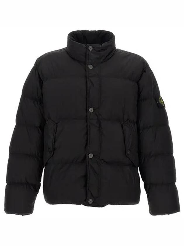 Garment Dyed Crinkle Reps Down Padding Black - STONE ISLAND - BALAAN 2