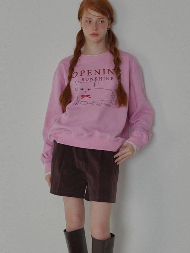 Kitten Printed Sweat Shirts Pink - OPENING SUNSHINE - BALAAN 3