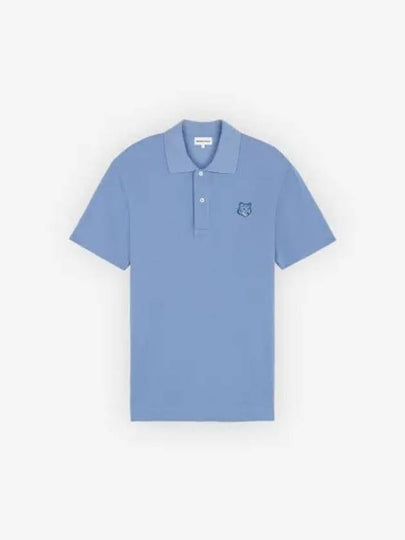 Bold Fox Head Patch Comfort Polo Shirt Blue - MAISON KITSUNE - BALAAN 2