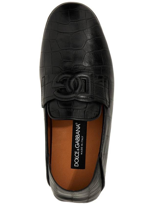 DG Logo Embossed Crocodile Leather Loafers A50583AS422 - DOLCE&GABBANA - BALAAN 5