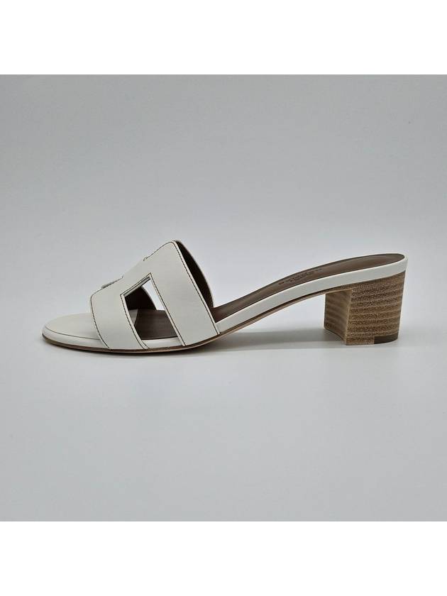 Oasis Calfskin Slipper Heels Blanc - HERMES - BALAAN 9